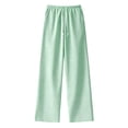 thumbnail image 5 of ClodeEU Women's Striped Print Drawstring Elastic Waist Pants , Casual Long Trousers Green,Womens Plus L, 5 of 8