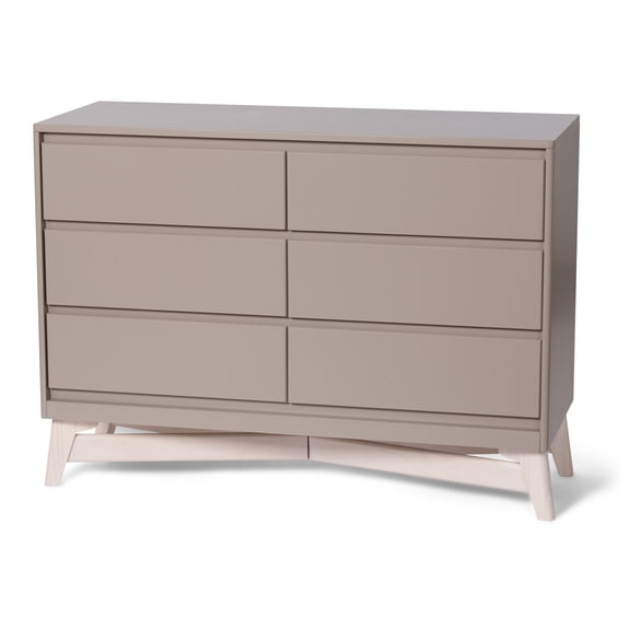 Little Seeds Pala Kids 6-Drawer Dresser, Taupe/Whitewash