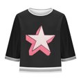thumbnail image 4 of Horkkom T-Shirts Graphiques pour Femmes Été Imprimé Étoile Manches Courtes Chemises Décontractées Col Rond T-Shirts, Cadeaux pour Femmes 2TG, 4 of 6