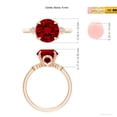 thumbnail image 5 of ANGARA Lab Grown 3.57 Ct Nature-Inspired Round Ruby Engagement Ring for Women in 14K Rose Gold (Size-9mm) | July Birthstone, Birthday, Anniversary, Jewelry Gift for Women | Lab-Grown Ruby Ring, 5 of 8