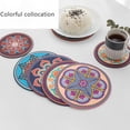 thumbnail image 7 of 1 Pack Round Bohemia Placemat,Washable Round Placemats Cup Coaster Kitchen Table Round Table Mats for Table Dinner Farmhouse Placemats 6.5 x 6.5 Inch, 7 of 7