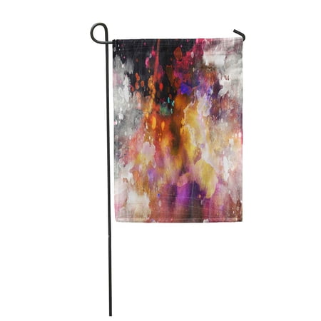 SIDONKU Beige Contemporary Abstract Watercolor Blue Modern Splatter Age Ancient Garden Flag Decorative Flag House Banner 12x18 inch