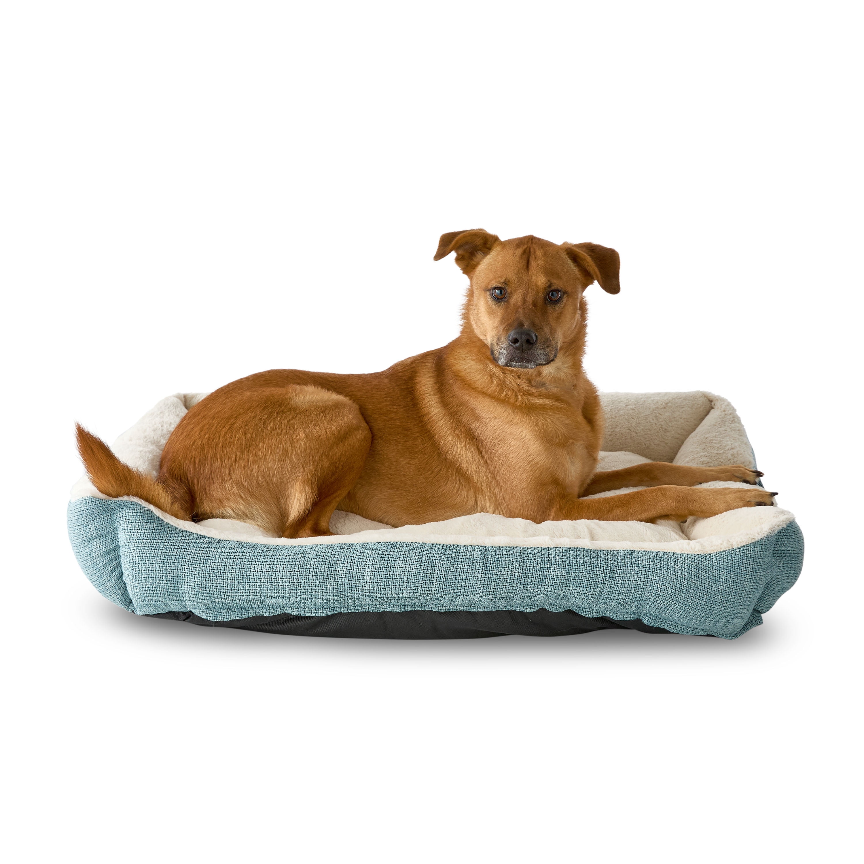 Vibrant Life Large Luxe Cuddler Dog Bed, Blue, 27" x 36"
