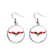 thumbnail image 1 of Canada Flag National Emblem Ear Dangle Silver Drop Earring Jewelry Woman, 1 of 3