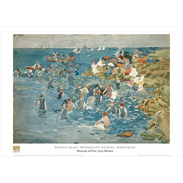 Bathing Marblehead By Maurice Brazil Prendergast 28x20 Art Print Poster Walmart Com Walmart Com