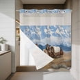 thumbnail image 4 of Western Cowboy Horse No Hook Shower Curtain with Snap in Liner Grassland Snow Mountain Nature Scenery Waterproof Bathroom Shower Curtain with See Through Top Window for Bathtub 72" x 72", 4 of 9