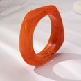 thumbnail image 1 of Granjero Gordo Pulsera de resina acrílica cuadrada con diseño geométrico irregular y ancho para mujer, color naranja, 1 of 5