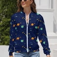 thumbnail image 4 of Jackets for Wome Zip Up Long Sleeve, Space Galaxy Lightweight Womens Bomber Jacket Fashion Clothes Fall Outfits for Women 2024 Fall Coat, 4 of 5