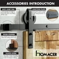 thumbnail image 6 of Homacer Black Rustic Sliding Barn Door Hardware Kit, for Two/Double Doors, 5.5ft Long Flat Track, Spoke Wheel Design Roller, Heavy Duty, for Interior & Exterior Use, 6 of 7