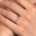thumbnail image 4 of Gem Stone King PLAT-900 Platinum Simulated Pink Opal Engagement Ring for Women | 0.63 Cttw | Oval Cabochon 7X5MM | Gemstone October Birthstone | Size 8, 4 of 6