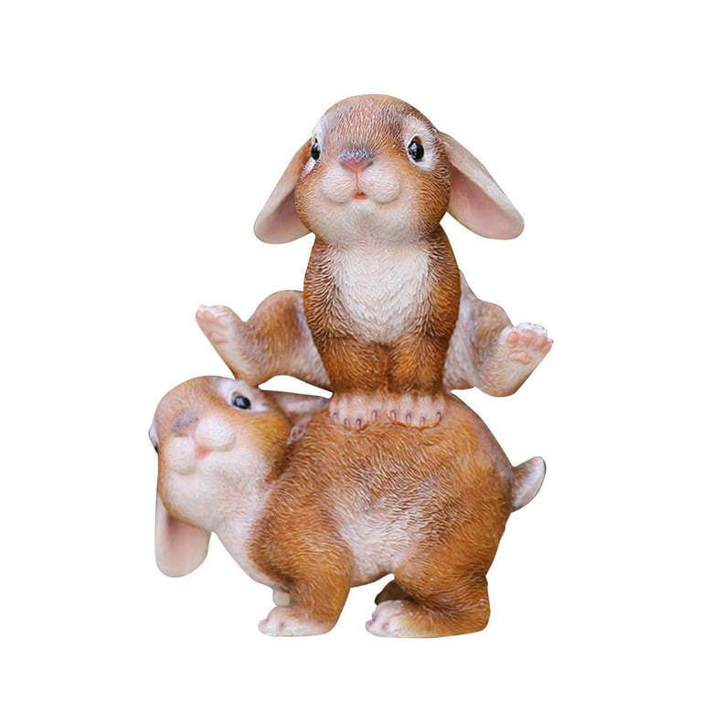 Resin Garden Statue Bunny Figurines Decorative Crafts Desktop Photo Props  Rabbit Sculptures For Indoor Bedroom Thanksgiving Day Outdoor Lawn Jumping 