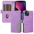 thumbnail image 2 of Compatible with iPhone 13 Wallet Flip Case, Classic PU Leather Shockproof Protective for Men Women Card Slots Kickstand Magnetic Closure Phone Case Cover for iPhone 13, Purple, 2 of 11
