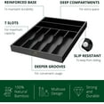 thumbnail image 6 of Royal Craft Wood Bamboo Kitchen Drawer Organizer Tray – Silverware Drawer Organizer and Utensil Holder for Flatware, Cutlery & Kitchen Storage (7 Slot, Black), 6 of 8