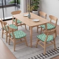 thumbnail image 6 of Light Green Christmas Village Seat Covers for Dining Room Chairs Set Of 6,Stretch Printed Washable Chair Seat Cover with Elastic Ties and Button,Removable Waterproof Couch Cushion Covers, 6 of 6
