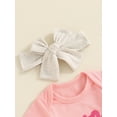 thumbnail image 6 of Newborn Baby Girl Little Sis Outfits Letter Short Sleeve T-shirt Romper Pants Set Headband Coming Home Hospital Clothes, 6 of 8