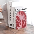 thumbnail image 6 of Naloa Striped Meat 2 Pcs Bookend Large Capacity Office Book Ends for Home Office Library School Study Decoration, 6 of 8