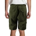thumbnail image 2 of Men's Multi Pocket Cotton Regular Fit Embroidered Casual Fashion Cargo Shorts (Dark Olive, 38), 2 of 3