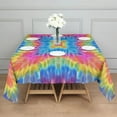 thumbnail image 3 of Colorful Tie Dye Pattern Square Tablecloth,Waterproof Square Table Cover,Wipeable Spillproof Washable Table Cover for Home Kitchen Party Decor 42"X42"(107x107cm), 3 of 6