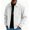 White, variant on WIZUTIZ Men's Casual Jacket Solid Color Fashion Lapel Collar Button Closure Pockets Long Sleeve Polyester Coat for Winter Spring Outdoor Daily Party Wear
