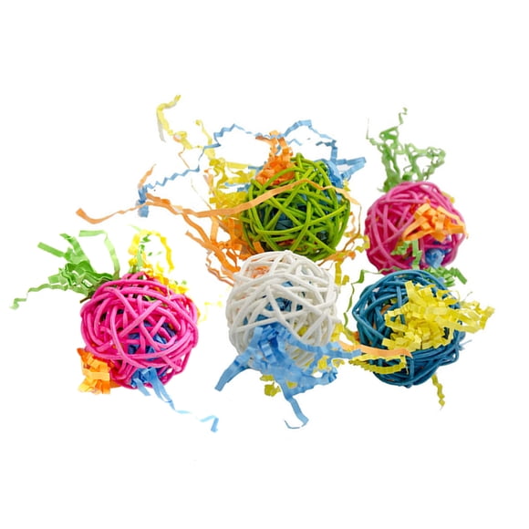 Shisuyan Jouets à Mâcher pour Oiseaux Bois Naturel Perroquet Dents Propres Propriétaires d'Animaux 5 Pcs 2 Po