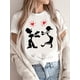 thumbnail image 1 of Valentine's Day Love Embrace Graphic Tee - Casual Crewneck T-Shirt with Cartoon Couple , Short SleevCamisetas para mujer, lindas camisetas con estampado gráfico, de manga corta, estilo casual, para ve, 1 of 7
