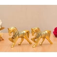 thumbnail image 3 of Golden Horse Figurine Set Decorative Showpiece for Tabletop & Shelf Display | Premium Metallic Finish Accent Piece, 3 of 4