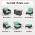 thumbnail image 7 of Sophia & William 10 Piece Outdoor Wicker Patio Conversation Sofa Set with Fire Pit Table, Turquoise, 7 of 7