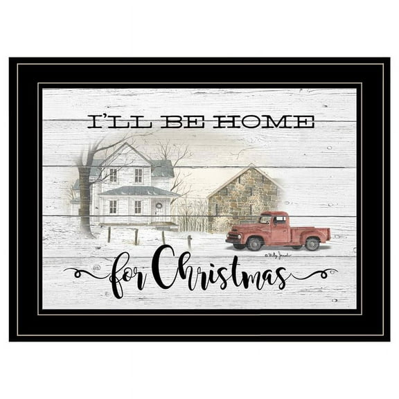 TrendyDecor4U I'Ll Be Home For Christmas Billy Jacobs Framed Print BJ1250-704G