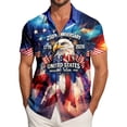 thumbnail image 2 of mgoYE Men's American Flag Patriotic Button Shirt,250 USA Shirt 4th of July Short Sleeve Tshirts Shirts for Men(Dark Blue,6XL), 2 of 6