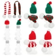 thumbnail image 4 of 10 botellas de bebida navideñas de hombre de jengibre con 10 sombreros y 10 bufandas, botellas de plástico para jugo de Navidad con tapas para recipientes transparentes para jugo y bebida, 4 of 7