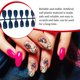 thumbnail image 3 of Vogacara 24 piezas de uñas postizas puntas de uñas medianas herramientas de manicura llamativas decoraciones DIY limas de dedos para mujeres niñas azul Type3 NO3 Vogacara CE012050-09, 3 of 6
