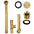 thumbnail image 4 of Westbrass 22-1/2" 20-Gauge Brass Twist & Close Drain Bathtub Assembly with 2-Hole Overflow, Polished Brass, 4 of 15