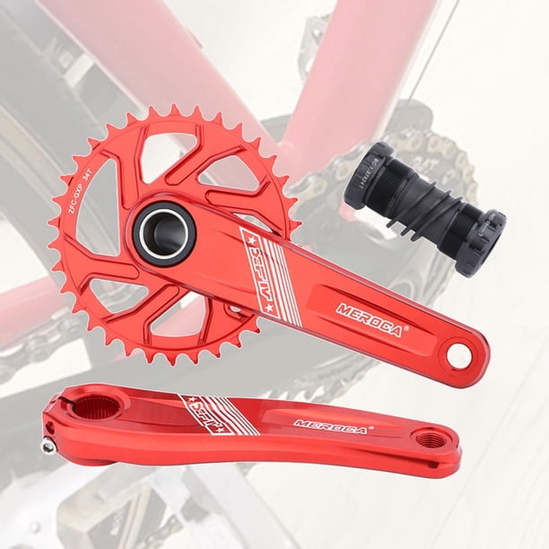 Juego de cadena para bicicleta de montaña de 32t, 36t, 38t y 170 mm de longitud Juego de fácil de individual 34t rojo Cola Bike Cainring Crokset