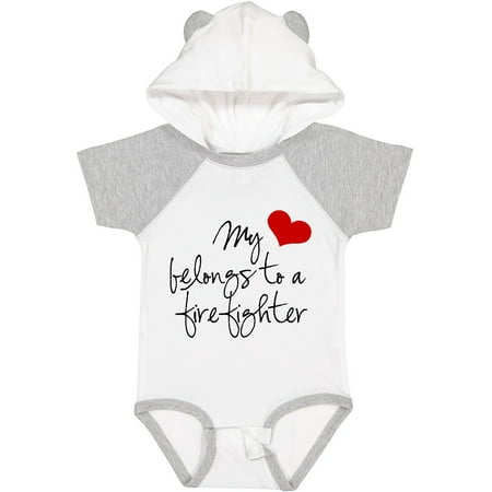 

Inktastic My Heart Belongs Firefighter Gift Baby Girl Bodysuit