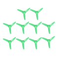 thumbnail image 1 of Lot de 10 hélices à 3 pales en plastique de 70 mm, accessoires rotatifs pour bateau, voiture radiocommandée, trou de 2 mm, vert, 1 of 4