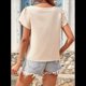thumbnail image 5 of Blusas de para Mujer, Blusas Informales con Cuello para Negocios, Blusas con Mangas Abullonadas, Ropa de Trabajo Holgada de Verano. Albaricoque XL, 5 of 9