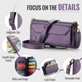 thumbnail image 6 of Crossbody for iPhone 12 Pro Max Case Wallet【RFID Blocking】with 10-Card Holder Zipper Bills Slot, Soft PU Leather Magnetic Shoulder Wrist Strap for iPhone 12 Pro Max Wallet Case Women, 6 of 15