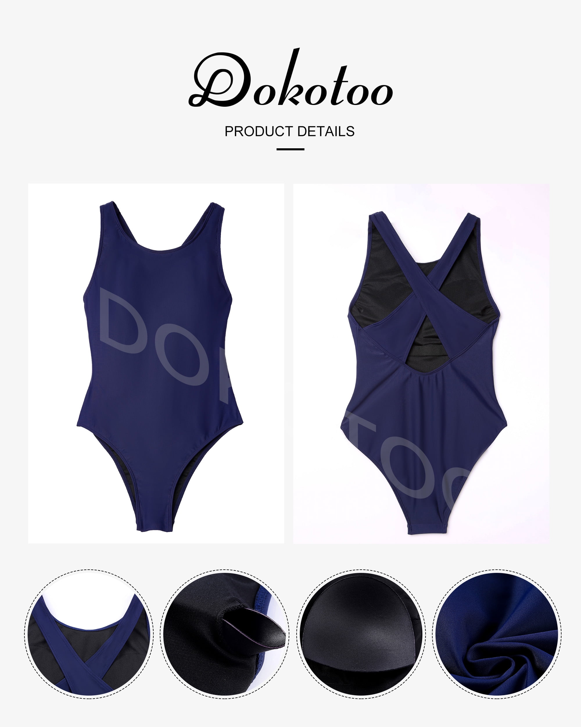 Dokotoo Women's One Piece Swimsuit Tummy Control Swimwear V Neck Adjustable  Straps Padded Swimming Costumes Bikini Bating Suits - SwimSonic