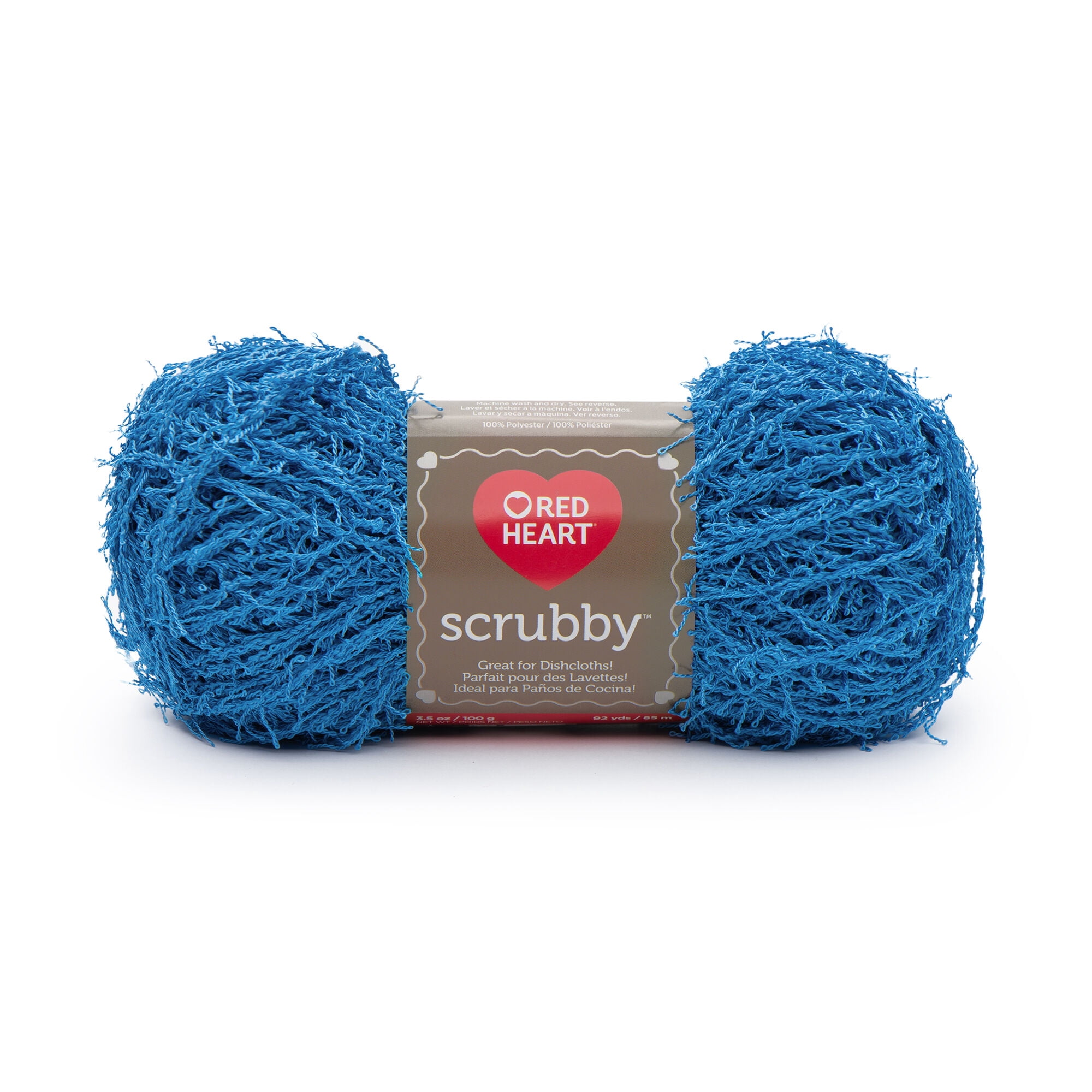 Red Heart Scrubby 4 Medium Polyester Yarn, Ocean 3.5oz/100g, 92 Yards (6 Pack)