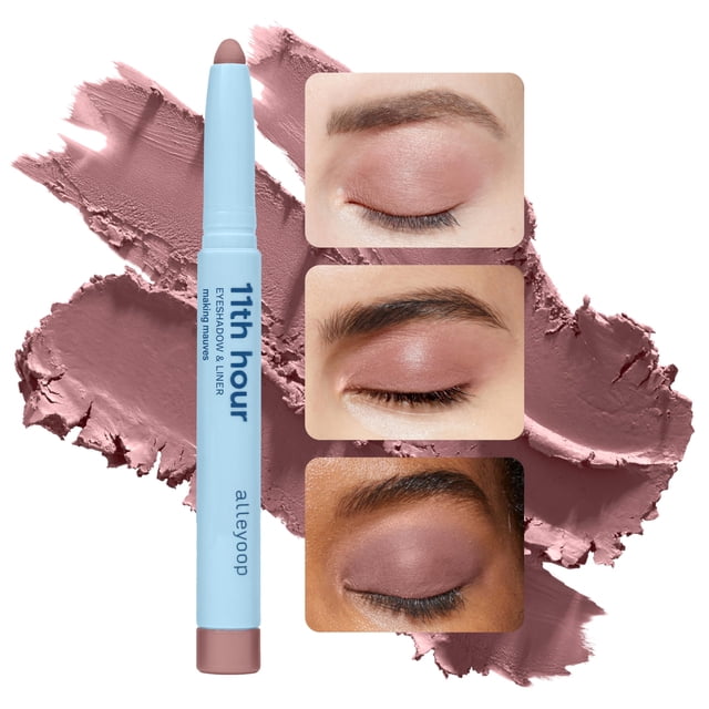 ALLEYOOP Barra de sombra de ojos en crema resistente al agua de 11 horas, lápiz de sombra de ojos de larga duración y delineador de ojos en crema en polvo y resaltador, sombra de ojos a prueba de manc