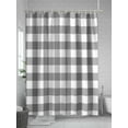 thumbnail image 5 of Shower Curtain Gray Buffalo Check Plaid Bathroom Curtains with Hooks, Waterproof Fabric Farmhouse Style Bath Shower Curtains Set for Bathroom Bathtubs Decor 72x72 Inch, 5 of 8
