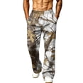 thumbnail image 3 of GrmtClth Men's Fashion Camo Wide Leg Pants Loose Relaxed Fit Elastic Waist Drawstring Streetwear Daily Outdoor Hunting Jogger Trousers Light Gray 3XL, 3 of 8