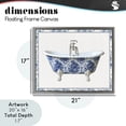 thumbnail image 3 of Vintage Chinoiserie Bathtub Gray Framed Floater Canvas Wall Art, design by Lettered and Lined, 3 of 10