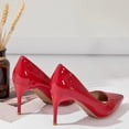 thumbnail image 4 of DADAWEN Women's Pumps Stiletto Heels Pointed Toe Red Wedding Dressy Shoes 8.5 US, 4 of 6