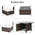 thumbnail image 3 of Costway 7PCS Patio Rattan Furniture Set Fire Pit Table Cover Glass Top Cushion Off White, 3 of 8