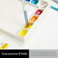 thumbnail image 5 of MEEDEN: 18-Well Porcelain Artist Paint Palette - 8x5.5" Rectangle Mixing Art Tray, White Glazed Surface Ceramic, Watercolor-Gouache-Acrylic-Oil Paints, 5 of 8