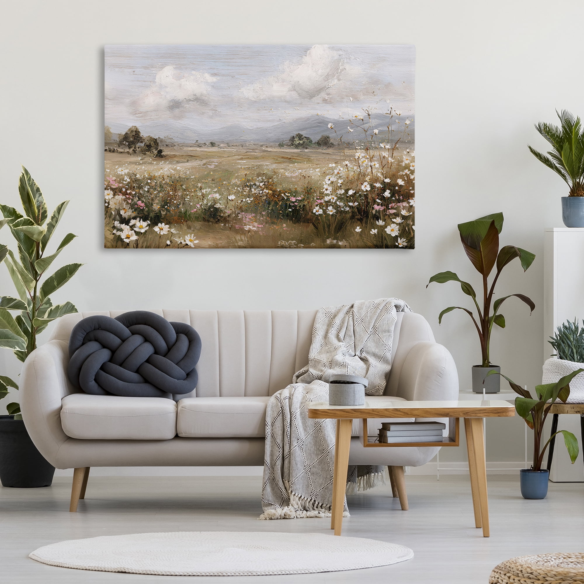 Stupell Industries Daisy Clusters in Field Canvas Wall Art, design by Jacky Ngan