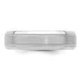 thumbnail image 4 of 14k White Gold 6mm Standard Weight Comfort Fit Brushed Satin/Polished Milgrain Grooved Edge Wedding Band Size 9, 4 of 5