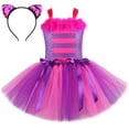 thumbnail image 2 of Vestido de tutú de gato de Cheshire para niñas, ropa de fiesta de carnaval de Halloween, disfraz de gato Alicia en el País de las Maravillas, vestido de princesa de cuento de hadas elegante para niños, 2 of 5