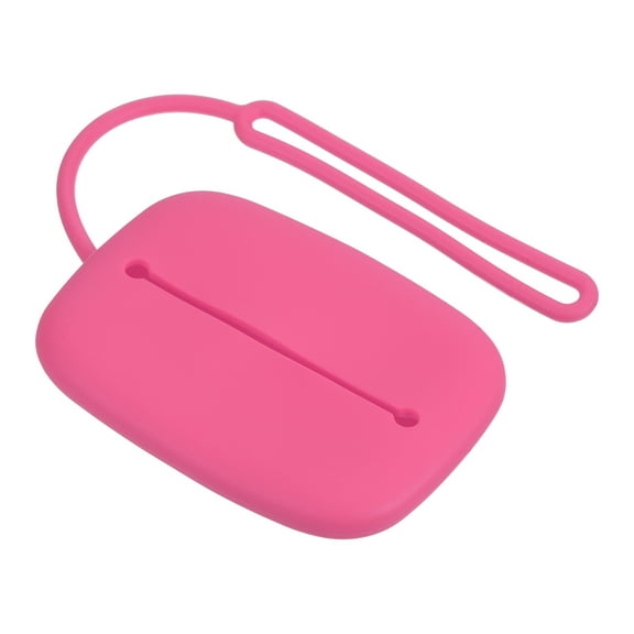 Silicone Storage Pouch, Mini Key Organizer Bag with Lanyard for Keys Headphone Card, Rose Red